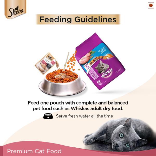 Sheba Premium Fish Mix Skipjack & Salmon Wet Cat Food – 35 gm